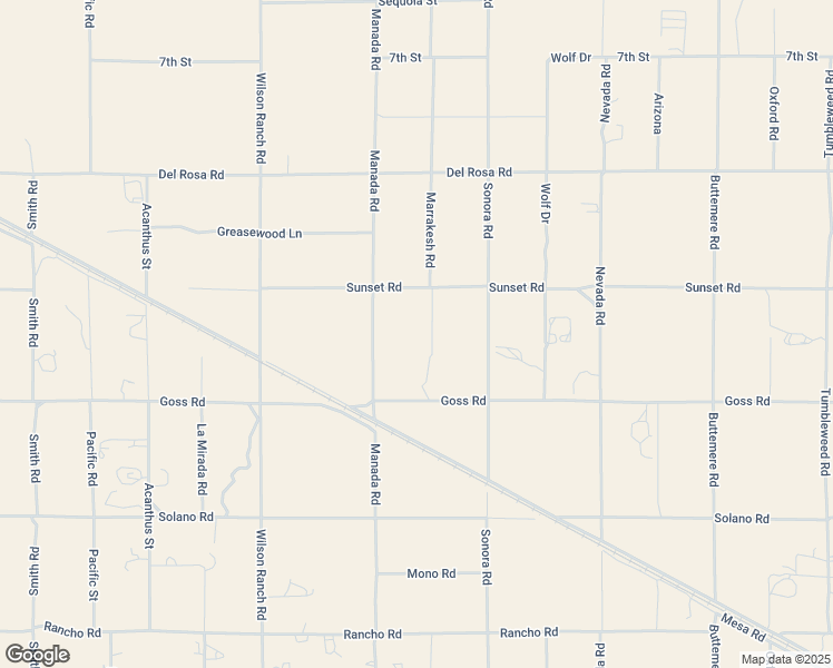 map of restaurants, bars, coffee shops, grocery stores, and more near 11438 Marrakesh Road in Phelan