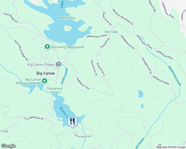 map of restaurants, bars, coffee shops, grocery stores, and more near 200 Summit Drive West in Jasper