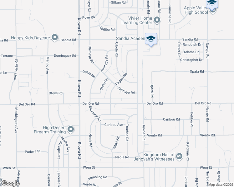 map of restaurants, bars, coffee shops, grocery stores, and more near 11380 Chimayo Lane in Apple Valley