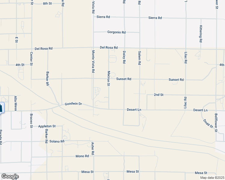 map of restaurants, bars, coffee shops, grocery stores, and more near 11355 Macron Street in Victorville