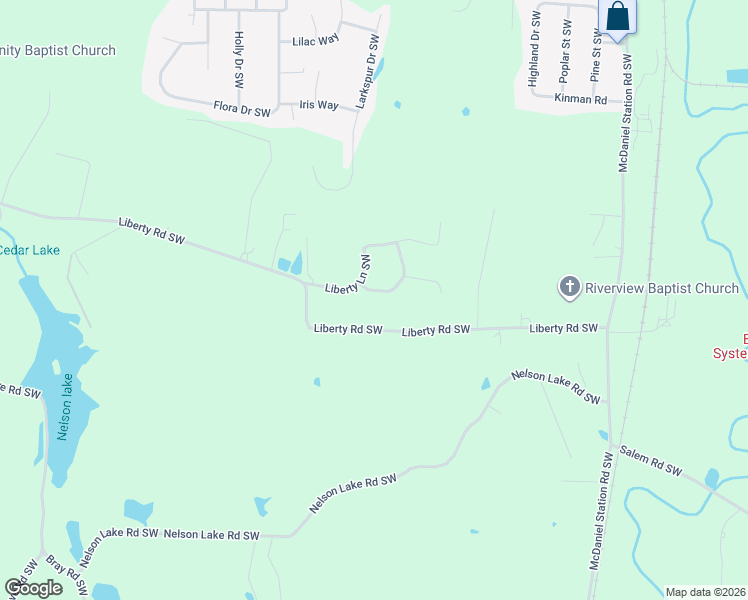map of restaurants, bars, coffee shops, grocery stores, and more near 129 Liberty Circle in Calhoun