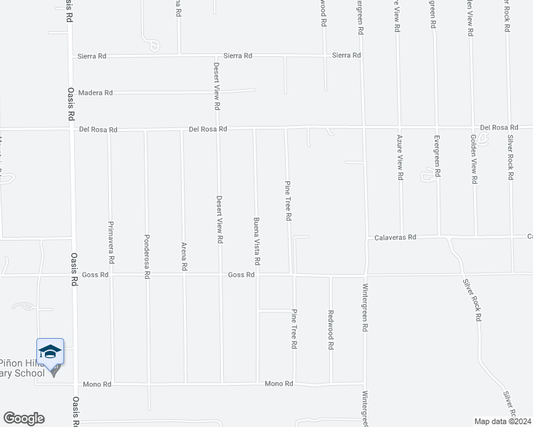 map of restaurants, bars, coffee shops, grocery stores, and more near Buena Vista Road in Pinon Hills