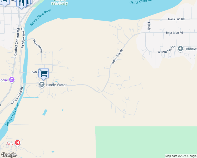 map of restaurants, bars, coffee shops, grocery stores, and more near 31341 Indian Oak Road in Acton