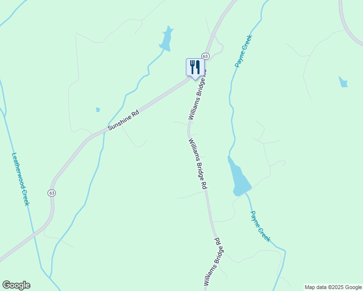 map of restaurants, bars, coffee shops, grocery stores, and more near 3845 Williams Bridge Road in Toccoa
