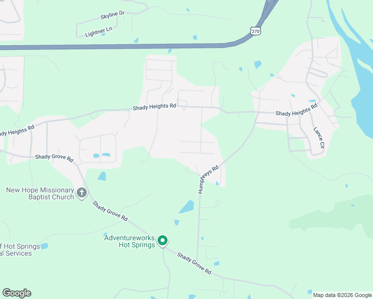 map of restaurants, bars, coffee shops, grocery stores, and more near 102 Chase Place in Hot Springs