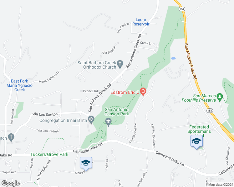 map of restaurants, bars, coffee shops, grocery stores, and more near 4609 Via Gennita in Santa Barbara