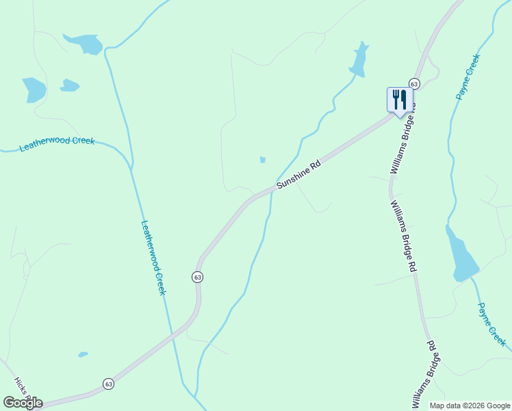 map of restaurants, bars, coffee shops, grocery stores, and more near 1495 Sunshine Road in Toccoa