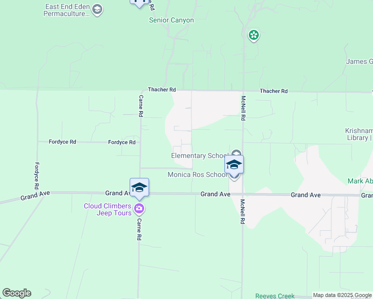 map of restaurants, bars, coffee shops, grocery stores, and more near 1073 Shippee Lane in Ojai