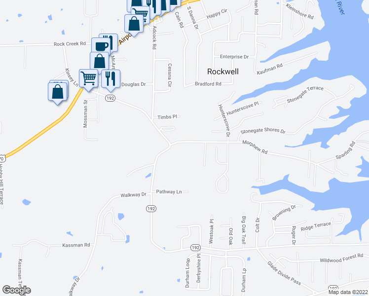 map of restaurants, bars, coffee shops, grocery stores, and more near 160 Morphew Road in Hot Springs