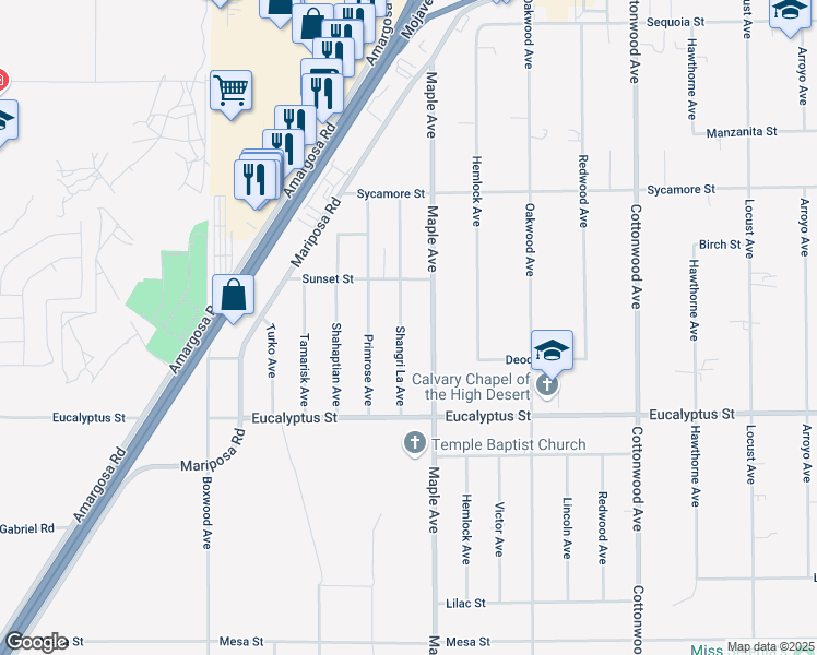 map of restaurants, bars, coffee shops, grocery stores, and more near in Hesperia
