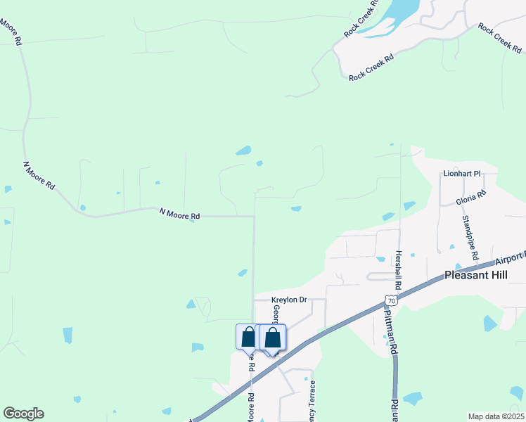 map of restaurants, bars, coffee shops, grocery stores, and more near 500 North Moore Road in Hot Springs