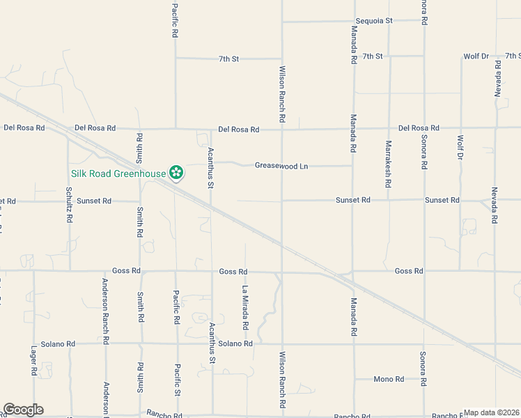 map of restaurants, bars, coffee shops, grocery stores, and more near 6485 Sunset Road in Phelan