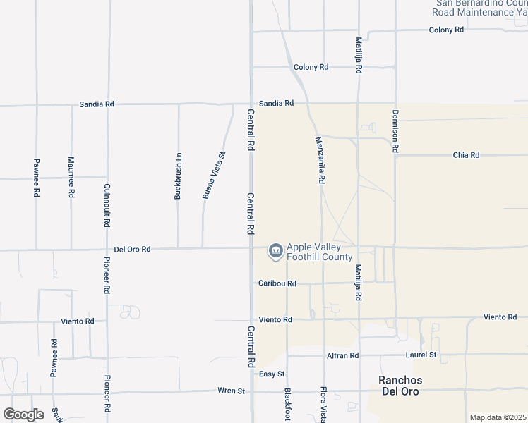 map of restaurants, bars, coffee shops, grocery stores, and more near 11425 Central Road in Apple Valley