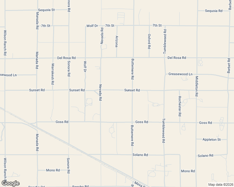map of restaurants, bars, coffee shops, grocery stores, and more near Sunset Road in Phelan