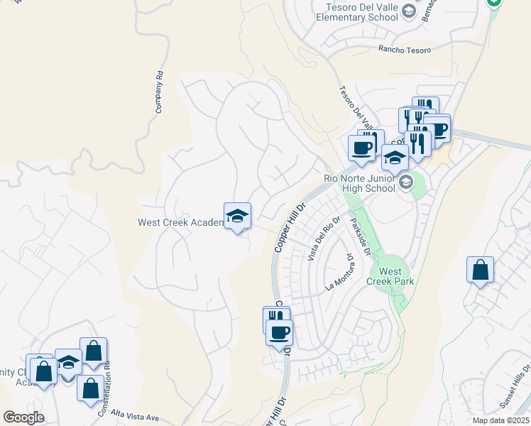 map of restaurants, bars, coffee shops, grocery stores, and more near 27834 Coal Mountain Court in Santa Clarita