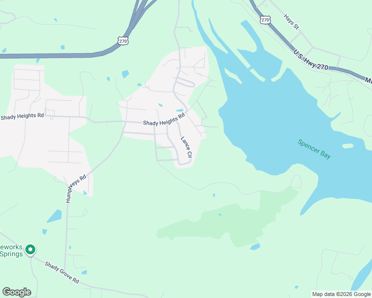 map of restaurants, bars, coffee shops, grocery stores, and more near 336 Lance Circle in Hot Springs