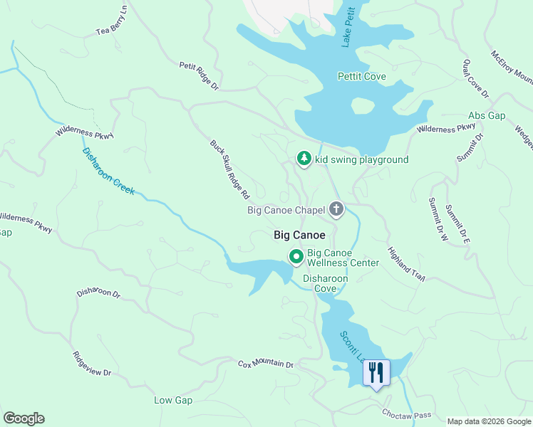 map of restaurants, bars, coffee shops, grocery stores, and more near 16 Laurel Ridge Trail in Jasper