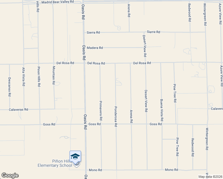 map of restaurants, bars, coffee shops, grocery stores, and more near 11522 Ponderosa Road in Piñon Hills