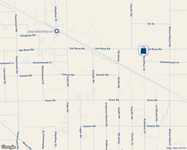 map of restaurants, bars, coffee shops, grocery stores, and more near Schultz Road in Phelan