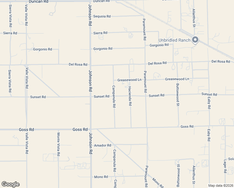 map of restaurants, bars, coffee shops, grocery stores, and more near 5132 Sunset Road in Phelan