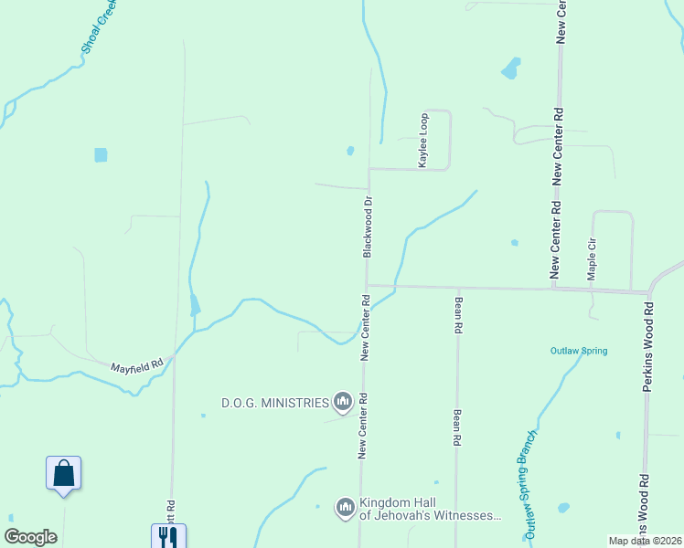 map of restaurants, bars, coffee shops, grocery stores, and more near 12 Blackwood Drive in Hartselle