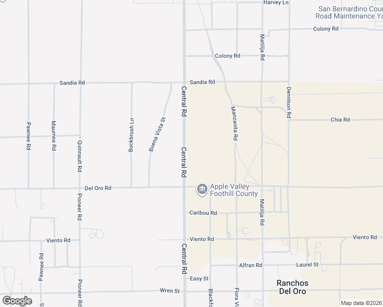 map of restaurants, bars, coffee shops, grocery stores, and more near 11425 Central Road in Apple Valley