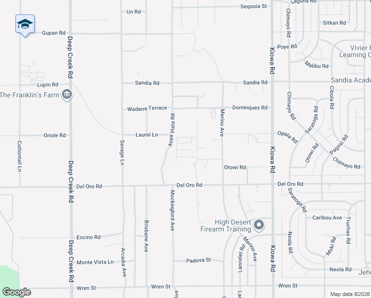 map of restaurants, bars, coffee shops, grocery stores, and more near 11414 Serra Road in Apple Valley