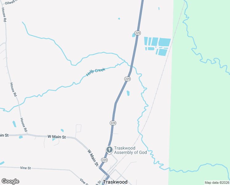 map of restaurants, bars, coffee shops, grocery stores, and more near 8703 Arkansas 229 in Traskwood