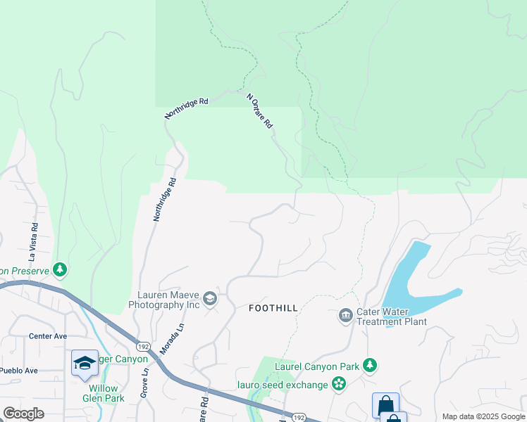 map of restaurants, bars, coffee shops, grocery stores, and more near 1317 Santa Teresita Drive in Santa Barbara