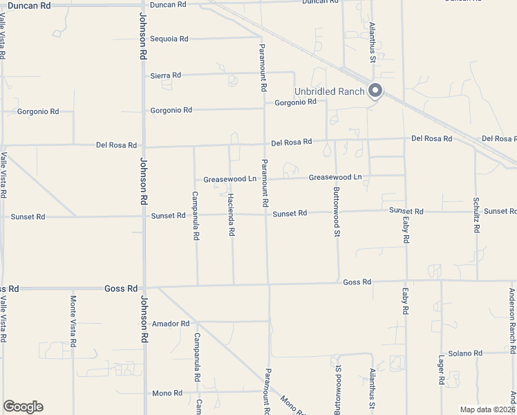 map of restaurants, bars, coffee shops, grocery stores, and more near 11525 Paramount Road in Phelan