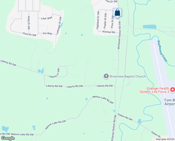 map of restaurants, bars, coffee shops, grocery stores, and more near 185 Azalea Street Southwest in Calhoun