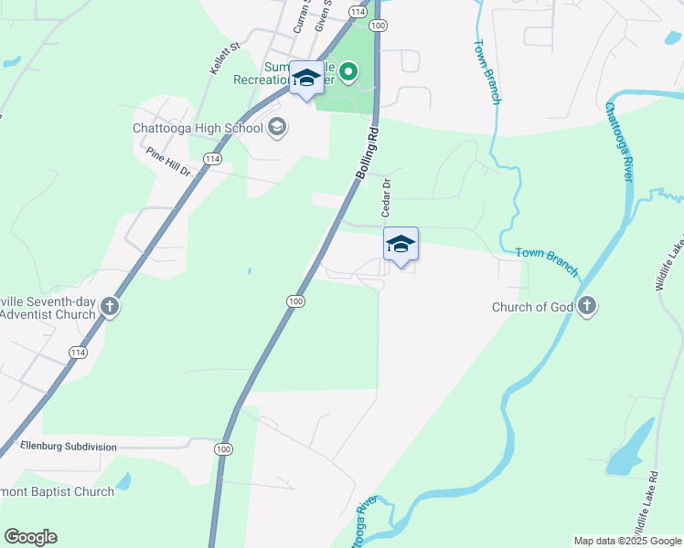 map of restaurants, bars, coffee shops, grocery stores, and more near Middle School Road in Summerville