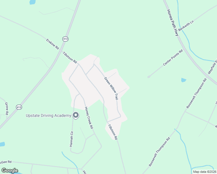 map of restaurants, bars, coffee shops, grocery stores, and more near 1108 Green Willow Trail in Anderson