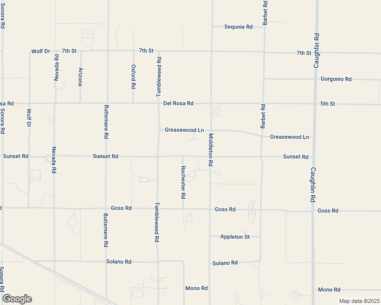 map of restaurants, bars, coffee shops, grocery stores, and more near 7536 Sunset Road in Phelan