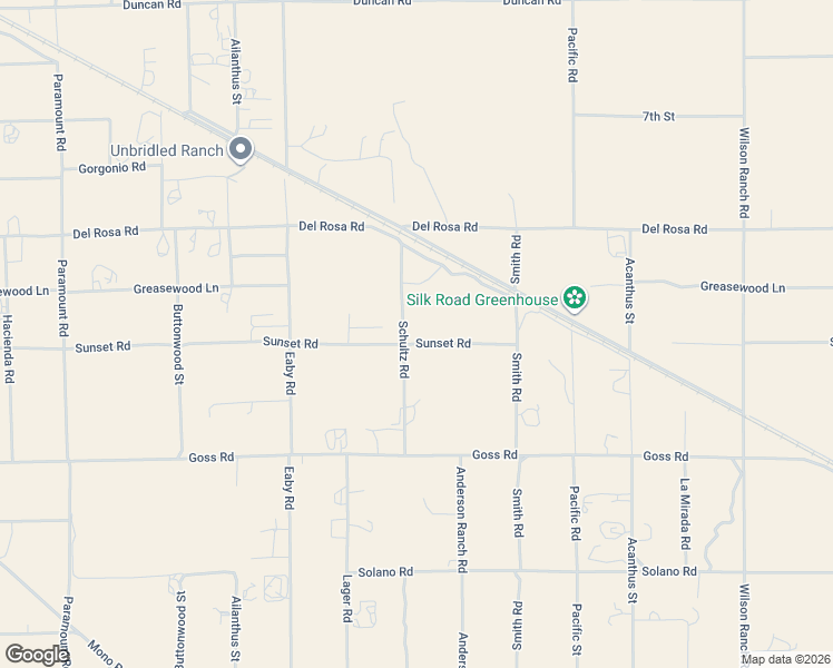 map of restaurants, bars, coffee shops, grocery stores, and more near 5860 Sunset Road in Phelan