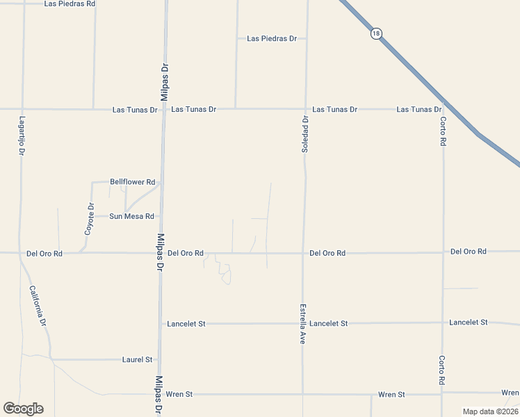 map of restaurants, bars, coffee shops, grocery stores, and more near 25982 Bellflower Road in Apple Valley