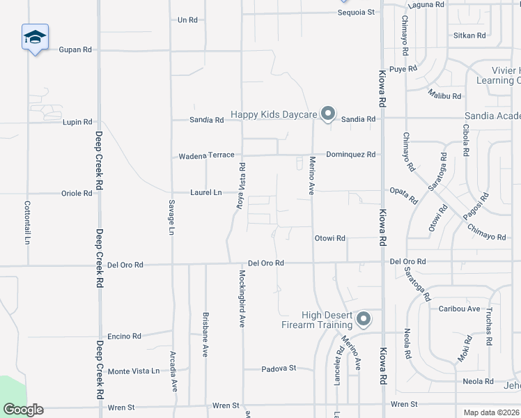 map of restaurants, bars, coffee shops, grocery stores, and more near 11414 Serra Road in Apple Valley