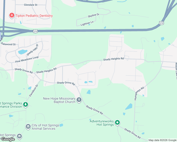 map of restaurants, bars, coffee shops, grocery stores, and more near 312 Mapleleaf Circle in Hot Springs