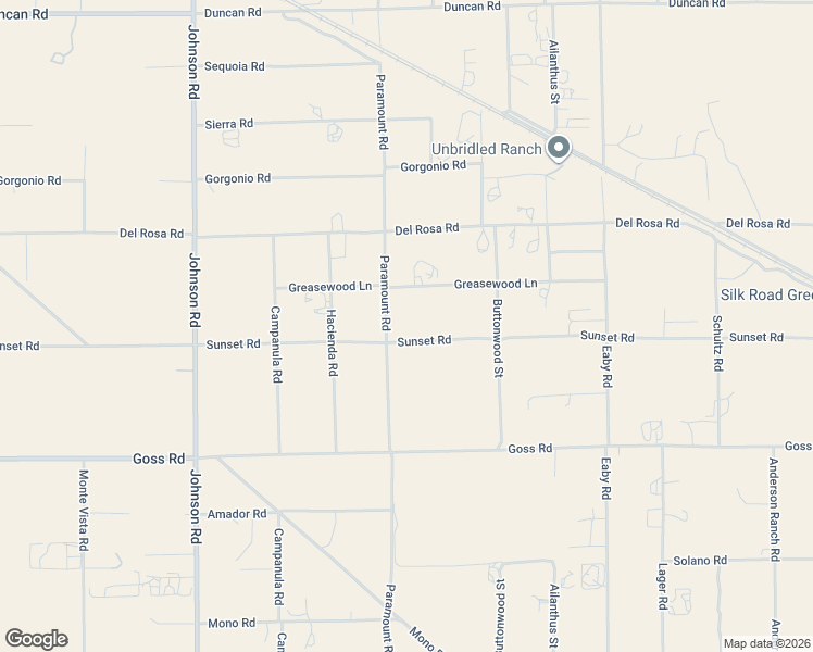 map of restaurants, bars, coffee shops, grocery stores, and more near 11525 Paramount Road in Phelan