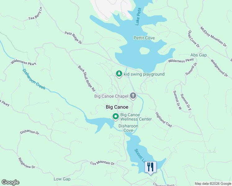 map of restaurants, bars, coffee shops, grocery stores, and more near 135 Treetopper Lane in Jasper