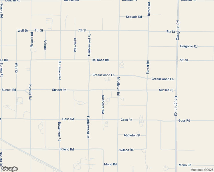 map of restaurants, bars, coffee shops, grocery stores, and more near 7536 Sunset Road in Phelan