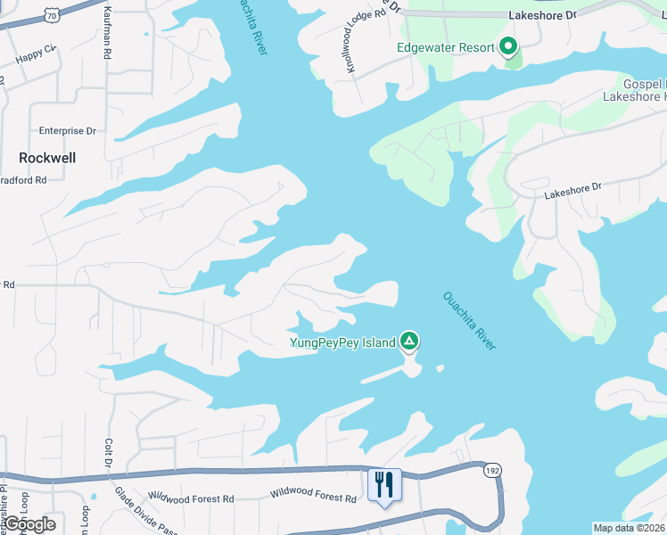 map of restaurants, bars, coffee shops, grocery stores, and more near 260 Sparling Road in Hot Springs