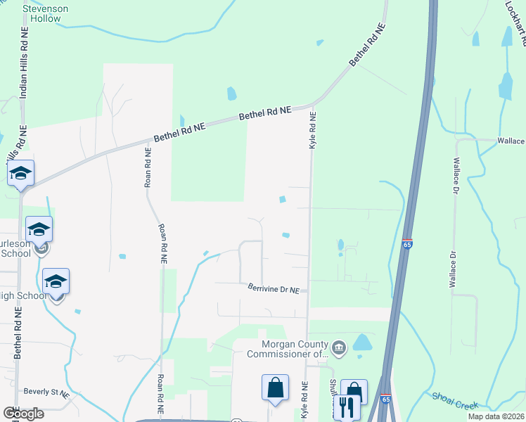 map of restaurants, bars, coffee shops, grocery stores, and more near 1204 Path Way in Hartselle
