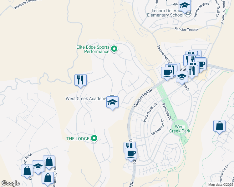 map of restaurants, bars, coffee shops, grocery stores, and more near 28821 Panorama Court in Santa Clarita