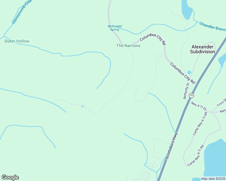 map of restaurants, bars, coffee shops, grocery stores, and more near McCorkle Mountain Road in Scottsboro