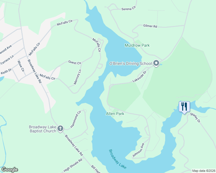 map of restaurants, bars, coffee shops, grocery stores, and more near 826 Lakeside Drive in Anderson