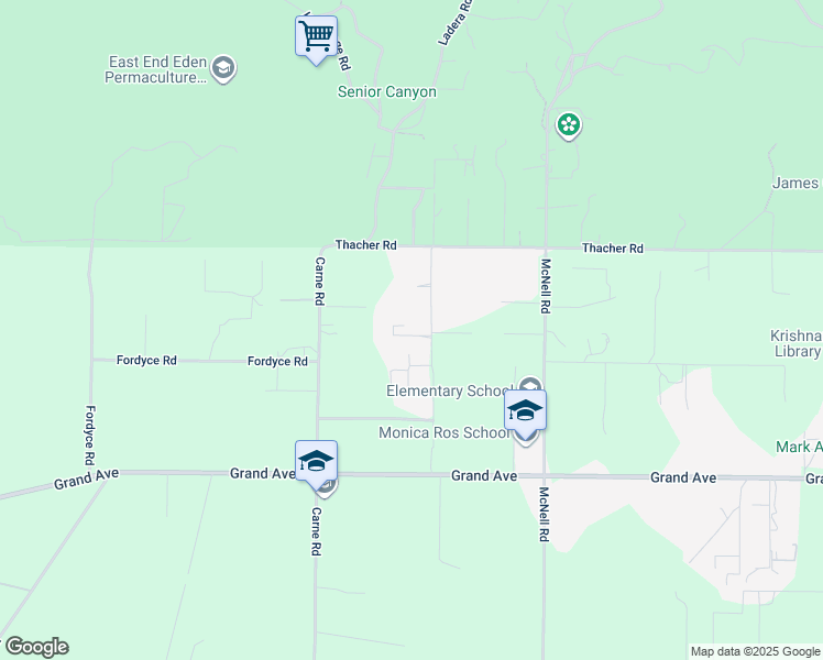 map of restaurants, bars, coffee shops, grocery stores, and more near 1225 Shippee Lane in Ojai