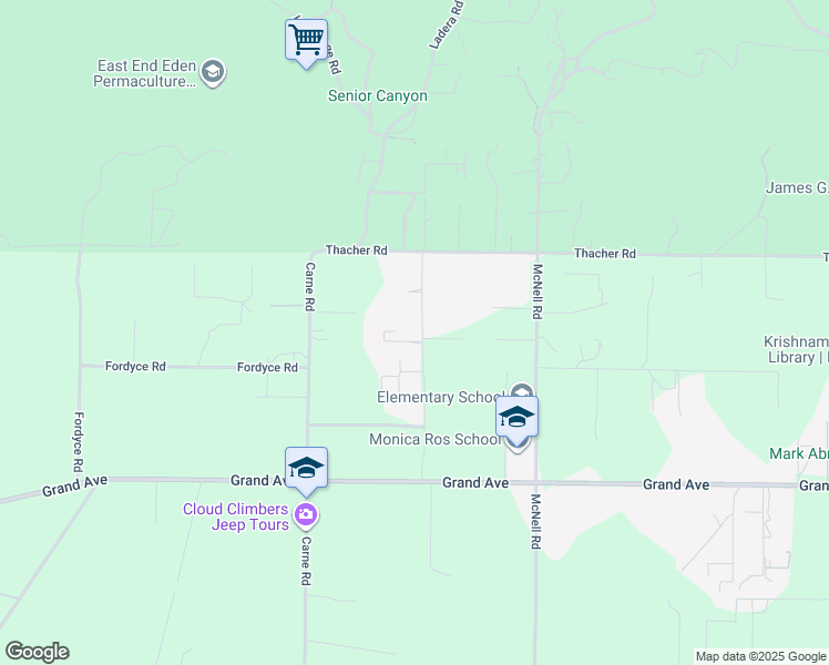 map of restaurants, bars, coffee shops, grocery stores, and more near 1225 Shippee Lane in Ojai