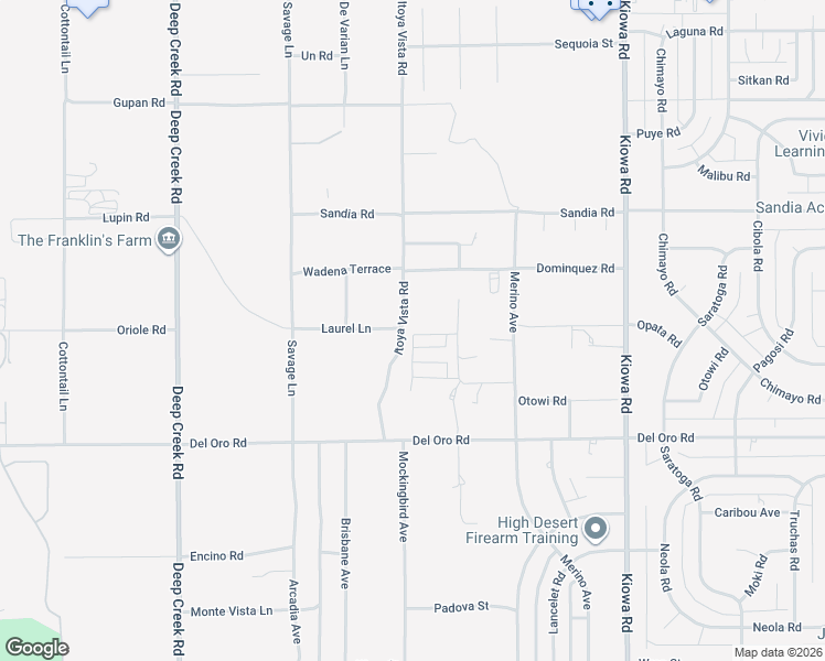 map of restaurants, bars, coffee shops, grocery stores, and more near 11414 Serra Road in Apple Valley