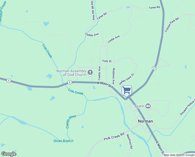 map of restaurants, bars, coffee shops, grocery stores, and more near 136 Caddo Avenue in Norman